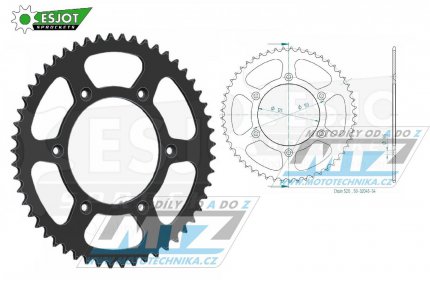 Rozeta ocelov (pevodnk) 0210-54zub ESJOT 50-32045-54 (ern) - Honda CR125+CR250+CR500 + CRF250R+CRF250X+CRF450R+CRF450X+CRF450RX+CRF450L + CRM250+CRF150F + CRF230F / 03-19 + XR250S+XL250S+XL250 + XR250R+XR400R / 96-04 + XR650R / 00-07