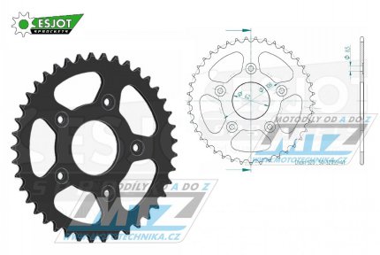 Rozeta ocelov (pevodnk) 0021-41zub ESJOT 50-32055-41 - Aprilia 125 Pegaso / 89-99 + 125 Tuareg Wind / 90-92