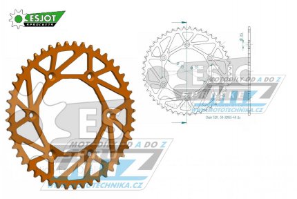 Rozeta ocelov (pevodnk) 0897-48zub ESJOT ULTRALIGHT 50-32065-48LO Offroad (oranov) - KTM SX+SXF+EXC+EXCF + SMR+SMC+EGS+MXC+SXC + LC4+Adventure+Duke+Enduro+Rallye + Husaberg TE+FE+FC+FS + Husqvarna TC+TE+FC+FE+TX+FX + Enduro+Supermoto+Vitpilen+