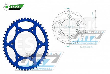 Rozeta ocelov (pevodnk) 0897-49zub ESJOT ULTRALIGHT 50-32065-49-LB Offroad (modr) - KTM SX+SXF+EXC+EXCF + SMR+SMC+EGS+MXC+SXC + LC4+Adventure+Duke+Enduro+Rallye + Husaberg TE+FE+FC+FS + Husqvarna TC+TE+FC+FE+TX+FX + Enduro+Supermoto+Vitpilen+Sva