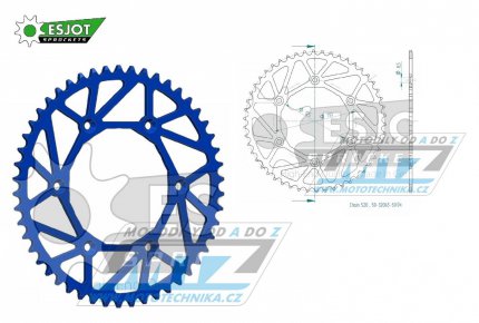 Rozeta ocelov (pevodnk) 0897-50zub ESJOT ULTRALIGHT 50-32065-50LB Offroad (modr) - KTM SX+SXF+EXC+EXCF + SMR+SMC+EGS+MXC+SXC + LC4+Adventure+Duke+Enduro+Rallye + Husaberg TE+FE+FC+FS + Husqvarna TC+TE+FC+FE+TX+FX + Enduro+Supermoto+Vitpilen+Sva