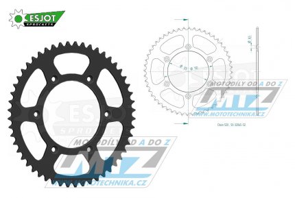 Rozeta ocelov (pevodnk) 0897-52zub ESJOT 50-32065-52 (ern) - KTM SX+SXF+EXC+EXCF + SMR+SMC+EGS+MXC+SXC + LC4+Adventure+Duke+Enduro+Rallye + Husaberg TE+FE+FC+FS + Husqvarna TC+TE+FC+FE+TX+FX + Enduro+Supermoto+Vitpilen+Svartpilen + Gas-Gas MC+M