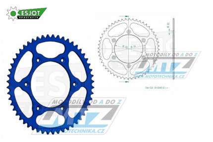 Rozeta ocelov (pevodnk) 0897-52zub ESJOT ULTRALIGHT 50-32065-52-LB Offroad (modr) - KTM SX+SXF+EXC+EXCF + SMR+SMC+EGS+MXC+SXC + LC4+Adventure+Duke+Enduro+Rallye + Husaberg TE+FE+FC+FS + Husqvarna TC+TE+FC+FE+TX+FX + Enduro+Supermoto+Vitpilen+Sva