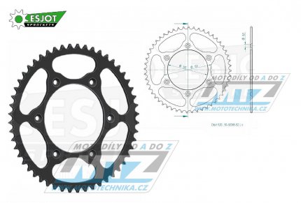 Rozeta ocelov (pevodnk) 0897-52zub ESJOT ULTRALIGHT 50-32065-52-L Offroad (ern) - KTM SX+SXF+EXC+EXCF + SMR+SMC+EGS+MXC+SXC + LC4+Adventure+Duke+Enduro+Rallye + Husaberg TE+FE+FC+FS + Husqvarna TC+TE+FC+FE+TX+FX + Enduro+Supermoto+Vitpilen+Svar