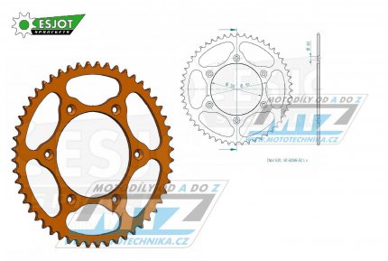 Rozeta ocelov (pevodnk) 0897-52zub ESJOT ULTRALIGHT 50-32065-52-LO Offroad (oranov) - KTM SX+SXF+EXC+EXCF + SMR+SMC+EGS+MXC+SXC + LC4+Adventure+Duke+Enduro+Rallye + Husaberg TE+FE+FC+FS + Husqvarna TC+TE+FC+FE+TX+FX + Enduro+Supermoto+Vitpilen+