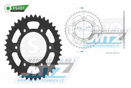 Rozeta ocelov (pevodnk) 0735-40zub ESJOT 50-32072-40 - Ducati 907 I.E. + 750 Sport + 800 Sport + 600SS + 750SS + 800SS + 900SS + 851SP + 851 Strada + 600 Monster + 620 Monster i.e. + 750 Monster + 800 Monster Dark + 900 Monster + 907 Paso Sports