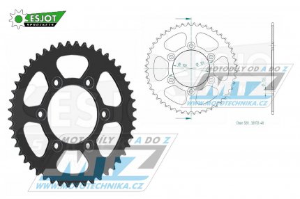 Rozeta ocelov (pevodnk) 0735-48zub ESJOT 50-32072-48 - Ducati 907 I.E. + 750 Sport + 800 Sport + 600SS + 750SS + 800SS + 900SS + 851SP + 851 Strada + 600 Monster + 620 Monster i.e. + 750 Monster + 800 Monster Dark + 900 Monster + 907 Paso Sports