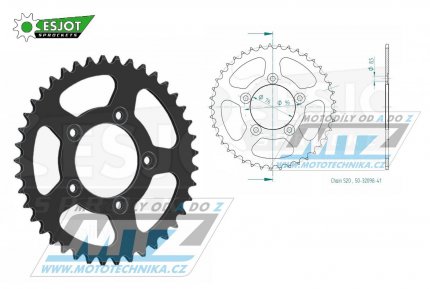 Rozeta ocelov (pevodnk) 32098-41zub ESJOT 50-32098-41 - Cagiva 125N1 + 125 Planet 3 / 97-98