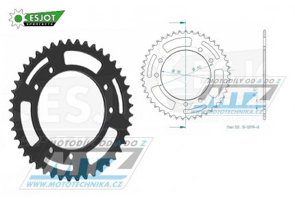 Rozeta ocelov (pevodnk) 32099-45zub ESJOT 50-32099-45 - Cagiva 500 Canyon / 98-00 + 600 Canyon / 96-99