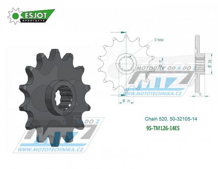 Koleko etzov (pastorek) TM126-14zub ESJOT 50-32105-14 - TM EN125 + MX125 / 13-24