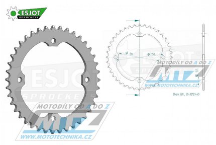 Rozeta ocelov (pevodnk) 32121-40zub ESJOT 50-32121-40