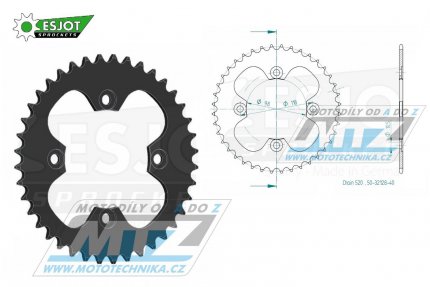 Rozeta ocelov (pevodnk) 32128-40zub ESJOT 50-32128-40 - Bombardier DS450 / 08