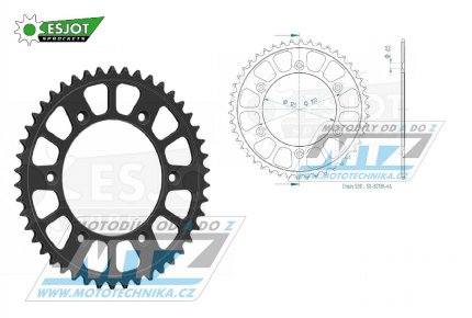 Rozeta ocelov (pevodnk) 32130-46zub ESJOT 50-32130-46 - KTM Duke 790L / 18-21 + Duke 890R (L) / 20-22