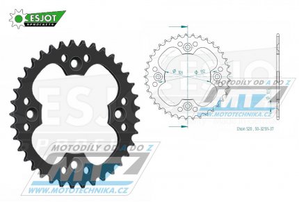 Rozeta ocelov (pevodnk) 32131-37zub ESJOT 50-32131-37 - KTM 450SX+450XC+505SX+525XC / 08-10