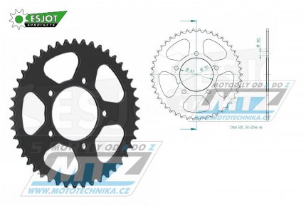 Rozeta ocelov (pevodnk) 32146-46zub ESJOT 50-32146-46 - Suzuki GW250 Inazuma / 13-14