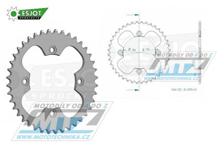 Rozeta ocelov (pevodnk) 32155-40zub ESJOT 50-32155-40 - Hyosung TE450 / 07-09