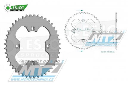Rozeta ocelov (pevodnk) 32155-44zub ESJOT 50-32155-44 - Hyosung TE450 / 07-09