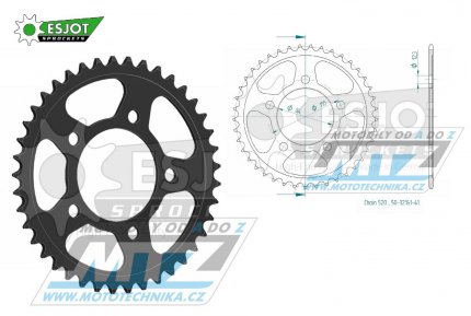 Rozeta ocelov (pevodnk) 1225-41zub ESJOT 50-32161-41 - Honda CMX300 Rebel / 17-20 + CMX500 Rebel / 17-20 + CB500X / 19-21 + CB500XA