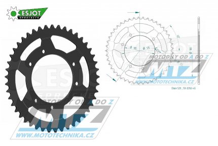 Rozeta ocelov (pevodnk) 32163-45zub ESJOT 50-32163-45 - Mondial HPS300i Sport Classic / 18-21