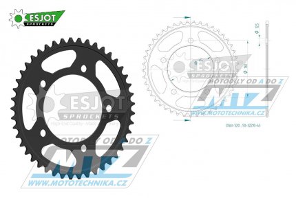 Rozeta ocelov (pevodnk) 32210-45zub ESJOT 50-32210-45 - Honda CB750 Hornet / 23