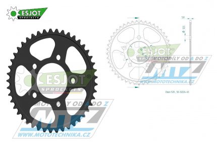 Rozeta ocelov (pevodnk) 32224-45zub ESJOT 50-32224-45 - Honda XL750 Transalp / 23-24