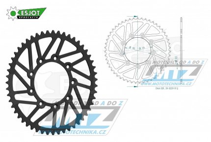 Rozeta ocelov (pevodnk) TMRA-51zub ESJOT ULTRALIGHT 50-32231-51L - TM MX125+MX144+MX250+MX250F+MX450F+MX530F / 92-22 + EN125+EN144+EN250+EN300+EN250F+EN300F+EN450F+EN530F / 92-22 + MX80