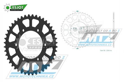 Rozeta ocelov (pevodnk) 32242-44zub ESJOT 50-32242-44 - Triumph Trident 660+Tiger Sport 660 / 21-23 + Street Cup 900 / 16-21 + Bonneville 900 T100 / 16-23 + Street Twin 900 / 17-22