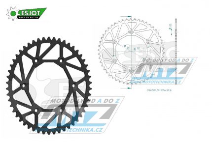 Rozeta ocelov (pevodnk) BETA-50zub ESJOT ULTRALIGHT 50-32246-50L Offroad (ern) - Beta RR125+RR200+RR250+RR300 / 13-25 + RR350+RR390+RR400 + RR430+RR450+RR480+RR498 + RS390+XTrainer 300+XTrainer 250