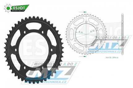 Rozeta ocelov (pevodnk) 0865-46zub ESJOT 50-35004-46 - Yamaha FZ750 + FZ750 Genesis + FZR500 + FZR600 + FZX750