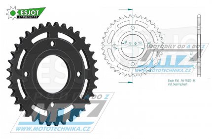 Rozeta ocelov (pevodnk) 35010-36zub ESJOT 50-35010-36