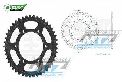 Rozeta ocelov (pevodnk) 0479-45zub ESJOT 50-35013-45 - Yamaha FZ1N + FZ1S Fazer ABS + FZ1 Fazer + FZ6 + FZ6 Fazer + XJR1300C Racer + Kawasaki GPZ500R + GPX500R + GPZ600R + Suzuki GSX-R1000 + MuZ 1000S + 1000SF