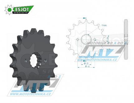 Koleko etzov (pastorek) 0513-19zub ESJOT 50-35021-19 - Suzuki GS400+GSX400 + GS550+GSF600+GS650+GSXR750+VZ800+RF900R+GSXR1100+GSF1200+GSXR1300R + Kawasaki Z250+GPZ500R+Z550+ZX600+Z650+Z750 + Yamaha RD350+SR500+FZR600 + Cagiva 1000 Raptor