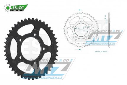 Rozeta ocelov (pevodnk) 0829-44zub ESJOT 50-35031-44 - Suzuki GSF600 Bandit + GSF600S Bandit + GSF650 Bandit + GSX600 F Katana + GSX750 F + GSXR750 + GSXR1100 + RF600R + VZ800 Marauder