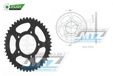 Rozeta ocelov (pevodnk) 0829-45zub ESJOT 50-35031-45 - Suzuki GSF600 Bandit + GSF600S Bandit + GSF650 Bandit + GSX600 F Katana + GSX750 F + GSXR750 + GSXR1100 + RF600R + VZ800 Marauder