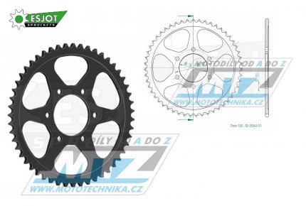 Rozeta ocelov (pevodnk) 0816-51zub ESJOT 50-35043-51 - Suzuki GS550 + GR650 + GS650 + GT750 + GSF1200 Bandit + GSX400 + GSX550 + GSX750 + GSX1100 + GSXR750 + GSXR1100 + RF900R