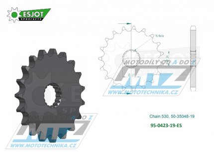 Koleko etzov (pastorek) 0423-19zub ESJOT 50-35048-19 - Suzuki GSXR1000 + GSX1300BK B-King + GSXR1300R Hayabusa