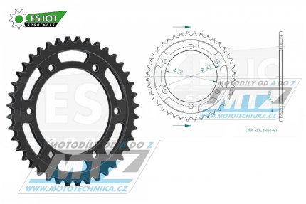 Rozeta ocelov (pevodnk) 35050-40zub ESJOT 50-35050-40 - Cagiva 1000 Raptor+V-Raptor / 00-05