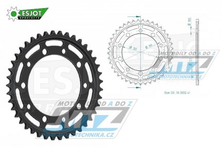 Rozeta ocelov (pevodnk) 1800-41zub ESJOT 50-35052-41 - Suzuki GSF1200 Bandit + GSF1250 Bandit + GSXR1000+GSXR1300R Hayabusa + GSX1250F+GSX1300 B-King + SV1000 + Triumph 955 Sprint RS + 955 Tiger + 955i Daytona + 1050 Tiger