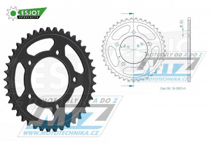 Rozeta ocelov (pevodnk) 1493-41zub ESJOT 50-35057-41 - Kawasaki ZX14 Ninja / 06-15 + ZZR1400 / 13-20