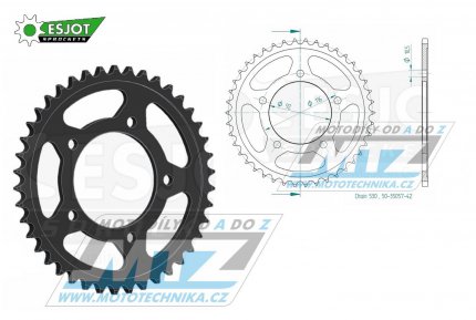 Rozeta ocelov (pevodnk) 1493-42zub ESJOT 50-35057-42 - Kawasaki ZX14 Ninja / 06-15 + ZZR1400 / 13-20