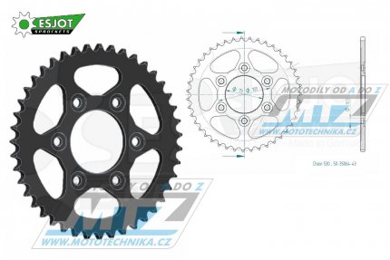 Rozeta ocelov (pevodnk) 35064-43zub ESJOT 50-35064-43 - Ducati 1200 Multistrada Enduro / 16-18 + 1262 Multistrada Enduro / 19-21