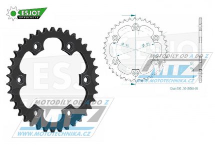 Rozeta ocelov (pevodnk) 35065-38zub ESJOT 50-35065-38 - Royal Enfield Classic 500 / 17-19