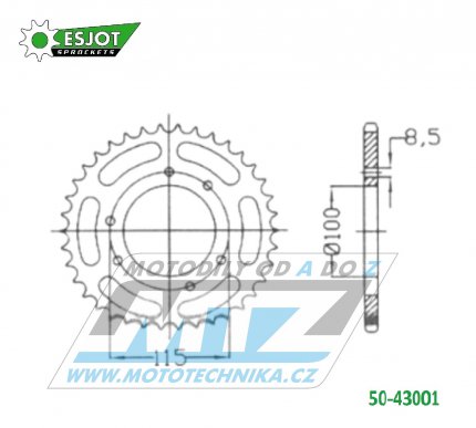 Rozeta ocelov (pevodnk) 43001-48zub ESJOT 50-43001-48 - Gilera GSM H@K 50 / 00-03