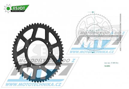 Rozeta etzov (pevodnk) Dural 13051-58zub ESJOT 51-13051-58BP - Fantic 50 Enduro TL50E-P / 16-17 + Supermoto TL50M+TL50M-P / 17-18