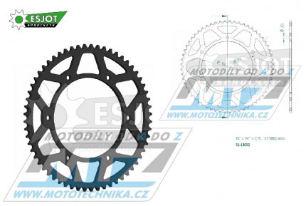 Rozeta etzov (pevodnk) Dural 13052-60zub ESJOT 51-13052-60BP - Fantic 50 Enduro TL50E / 18-19