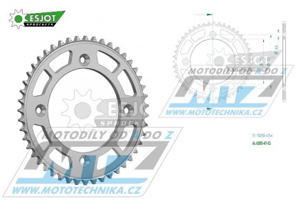 Rozeta etzov (pevodnk) Dural 0895-47zub ESJOT 51-15203-47 - barva stbrn - KTM 85SX / 03-24 + 105SX+XC85+XC105 + Husqvarna TC85 / 14-24 + Gas-Gas MC85