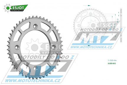 Rozeta etzov (pevodnk) Dural 0895-48zub ESJOT 51-15203-48 - barva stbrn - KTM 85SX / 03-24 + 105SX+XC85+XC105 + Husqvarna TC85 / 14-24 + Gas-Gas MC85