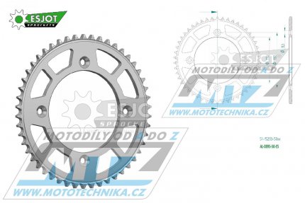 Rozeta etzov (pevodnk) Dural 0895-50zub ESJOT 51-15203-50 - barva stbrn - KTM 85SX / 03-24 + 105SX+XC85+XC105 + Husqvarna TC85 / 14-24 + Gas-Gas MC85