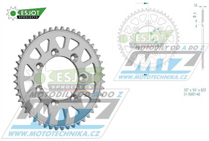 Rozeta etzov (pevodnk) Dural 16001-48zub ESJOT 51-16001-48 - TM 85MX Junior / 14-17