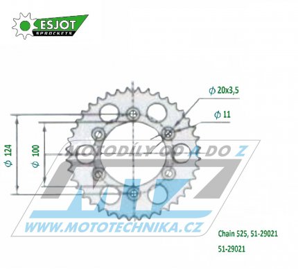 Rozeta etzov (pevodnk) Dural 29021-40zub ESJOT 51-29021-40 - Ducati 916 Monster S4 / 01-03